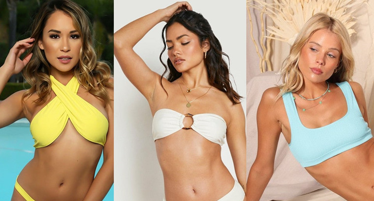 different ways to wear a triangle bikini top